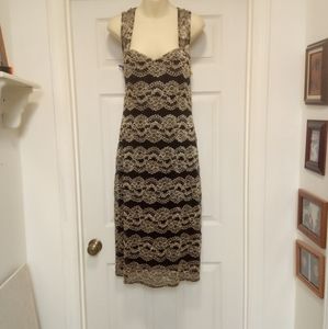 🆕 by Connect Apparel 💐 Size 14🌟 gold & black lace dress Very Elegant!!